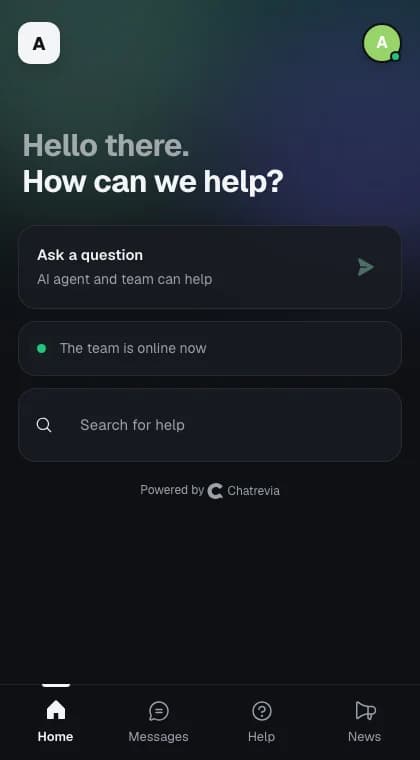 Chatrevia messenger home in a fictional demo workspace