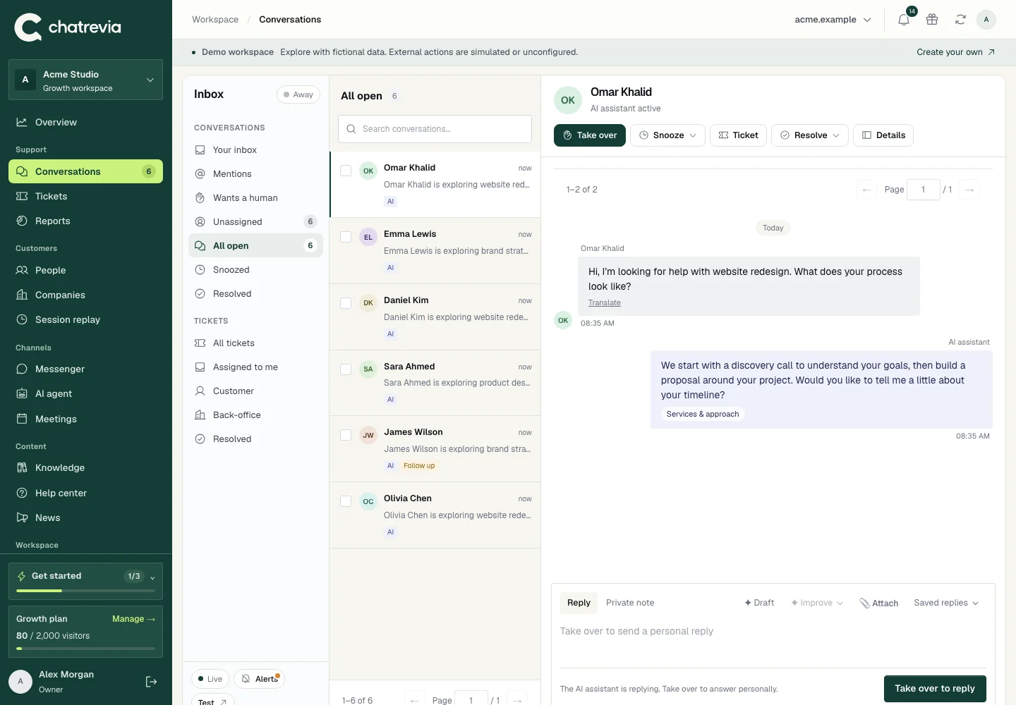 Handoffs remain connected to the shared inbox