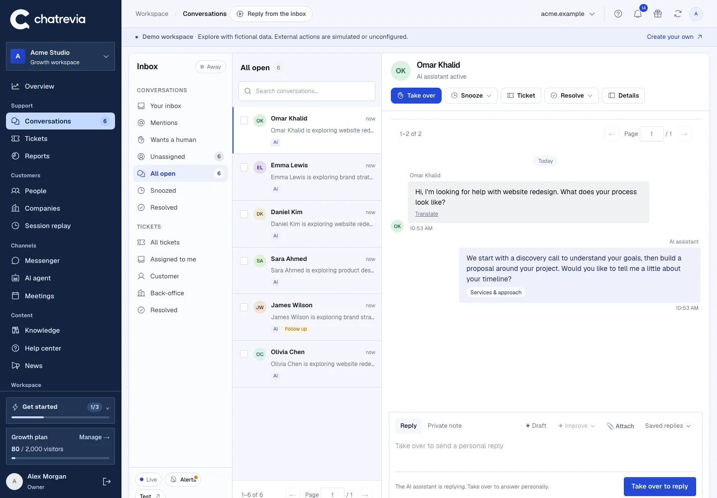 Handoffs remain connected to the shared inbox
